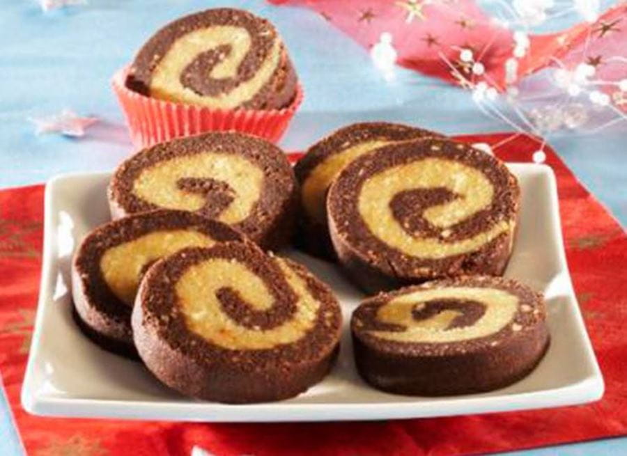 recipe image Nepečené dvojfarebné roládky