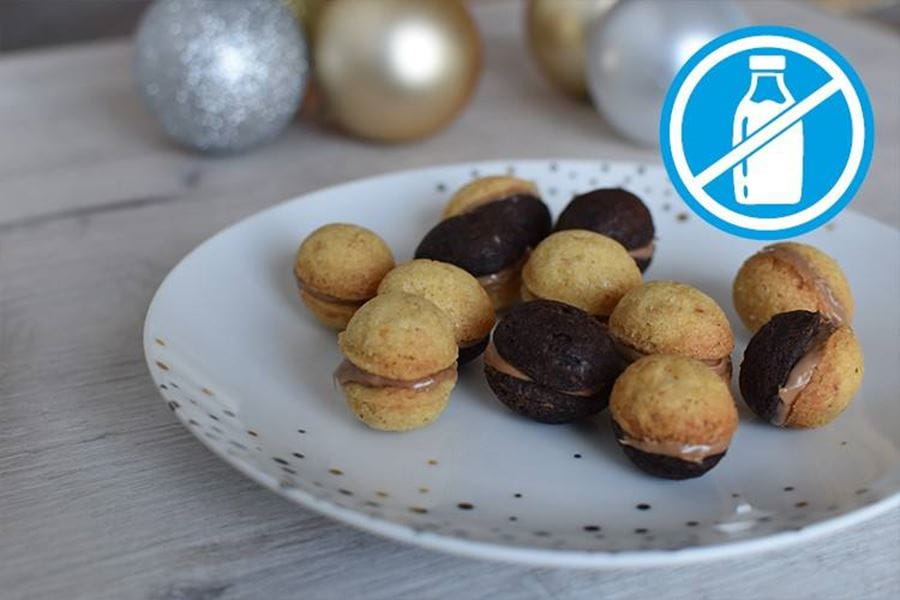 recipe image Dvojfarebné plnené orechy bez laktózy